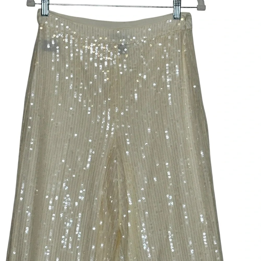 House of Harlow 1960 x REVOLVE Cream Sequin Wide Leg Pants| M